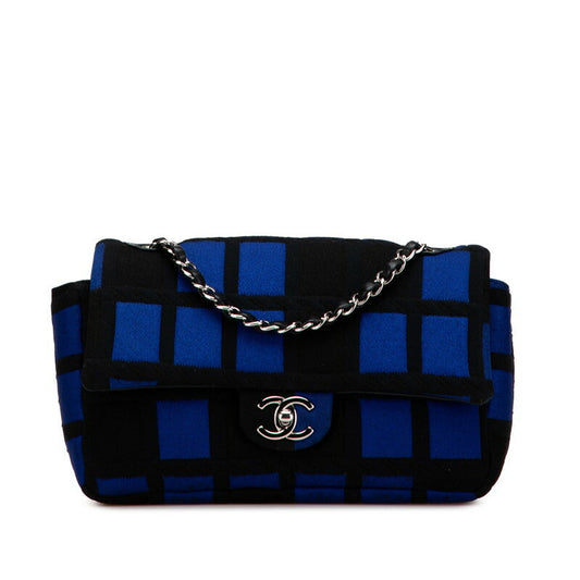 Chanel Coco Mark Leather Cotton 2way Shoulder Bag