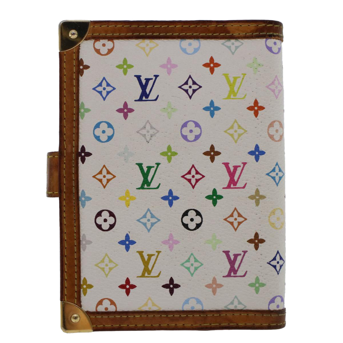 LOUIS VUITTON Multicolor Agenda PM Day Planner Cover White R21074 LV Auth 50005