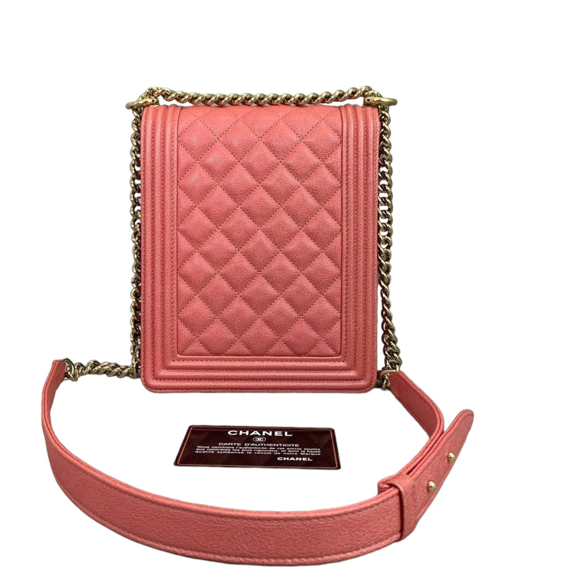 Vertical North South Boy Flap Bag Pink GHW