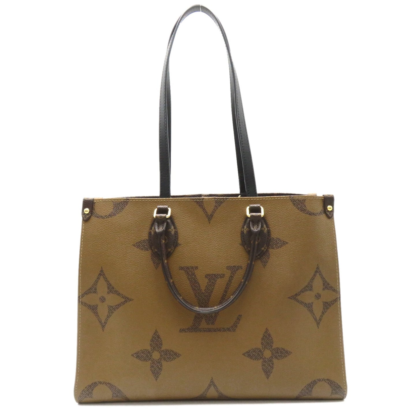 Louis Vuitton On The Go MM Tote Bag Tortoise Bag PVC Coated Canvas Monogram Giant Reversee  Brown  M45321