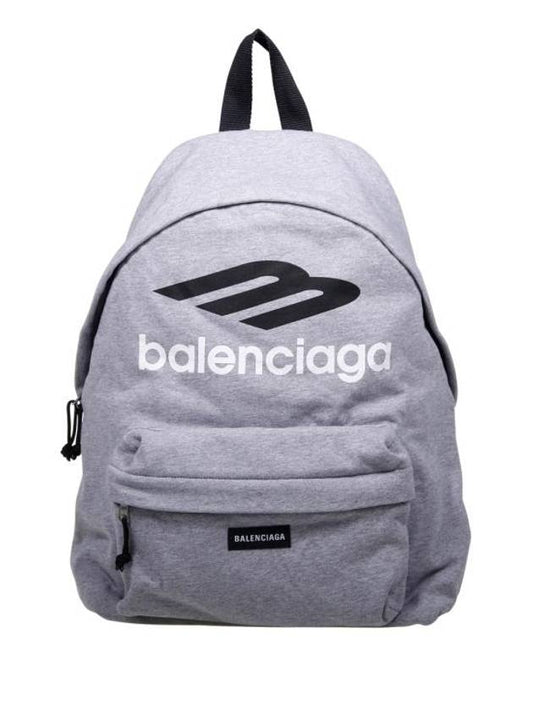 Luxury Balenciaga  Explorer Logo Backpack Grey