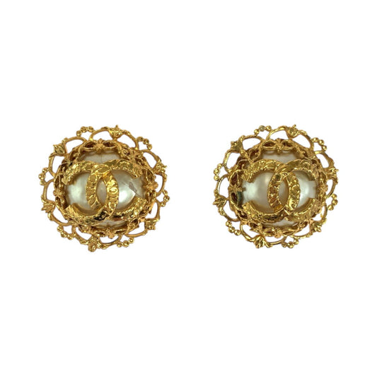 Chanel Coco Mark Baroque Pearl Earrings