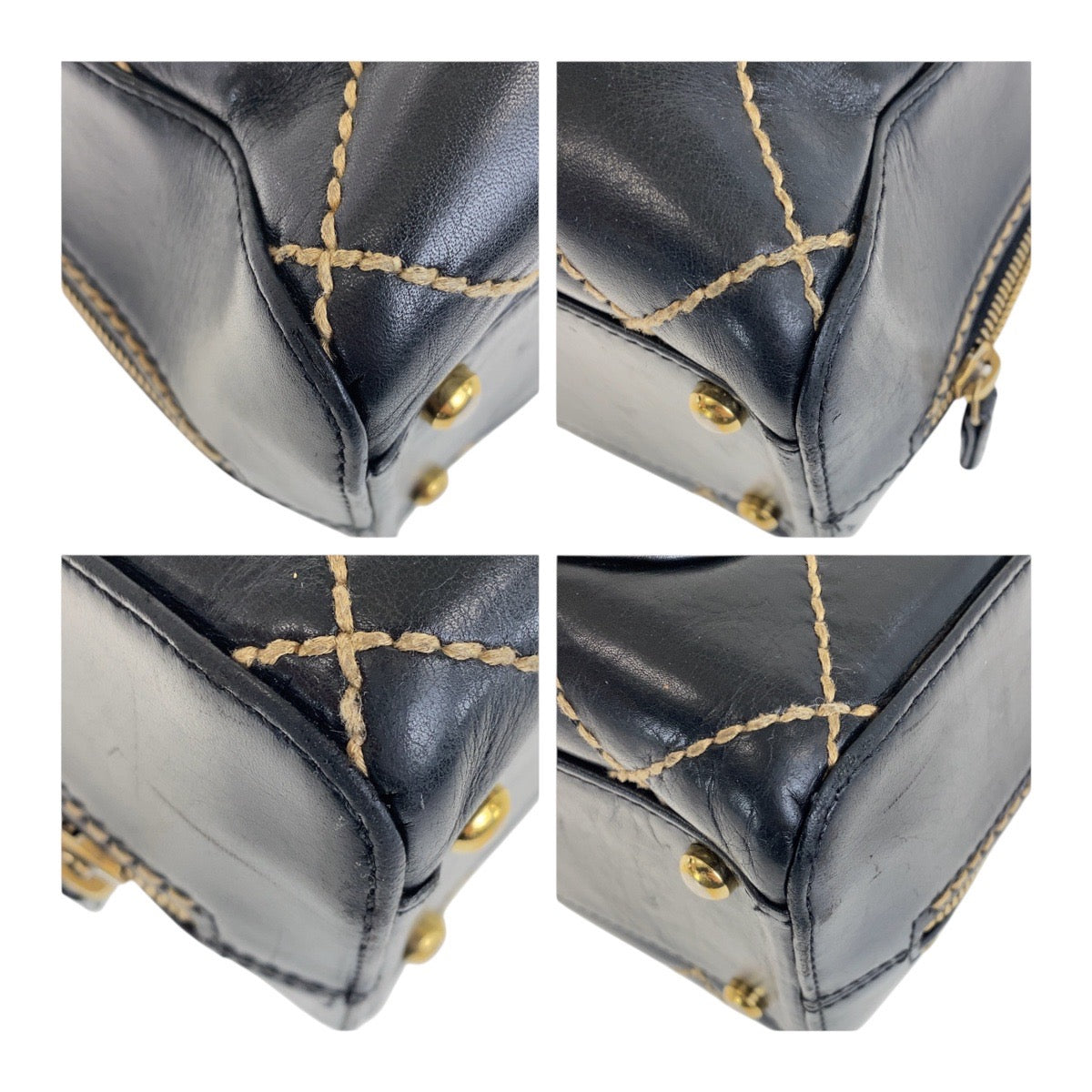 Chanel Coco Mark Wild Stitch Leather Handbag