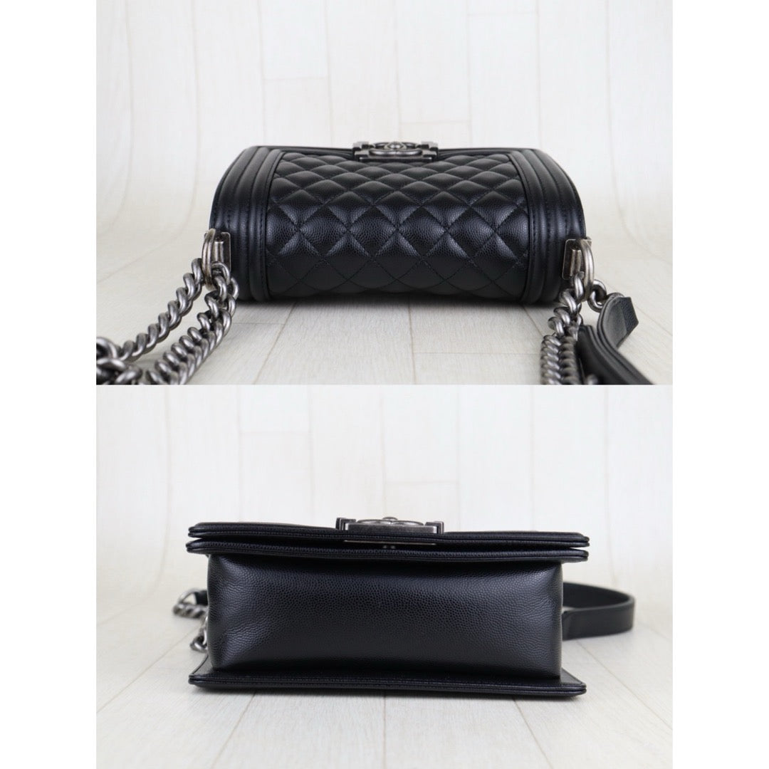 Excellent（Rank SA）｜CHANEL Caviar Skin  LeBoy Chain Shoulder Bag Small Black  Made In 2019-2020Year｜S25042308