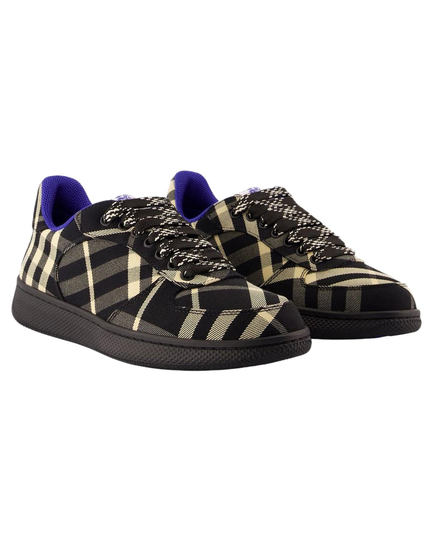 Burberry Plaid Canvas Sneakers Women Black | Black