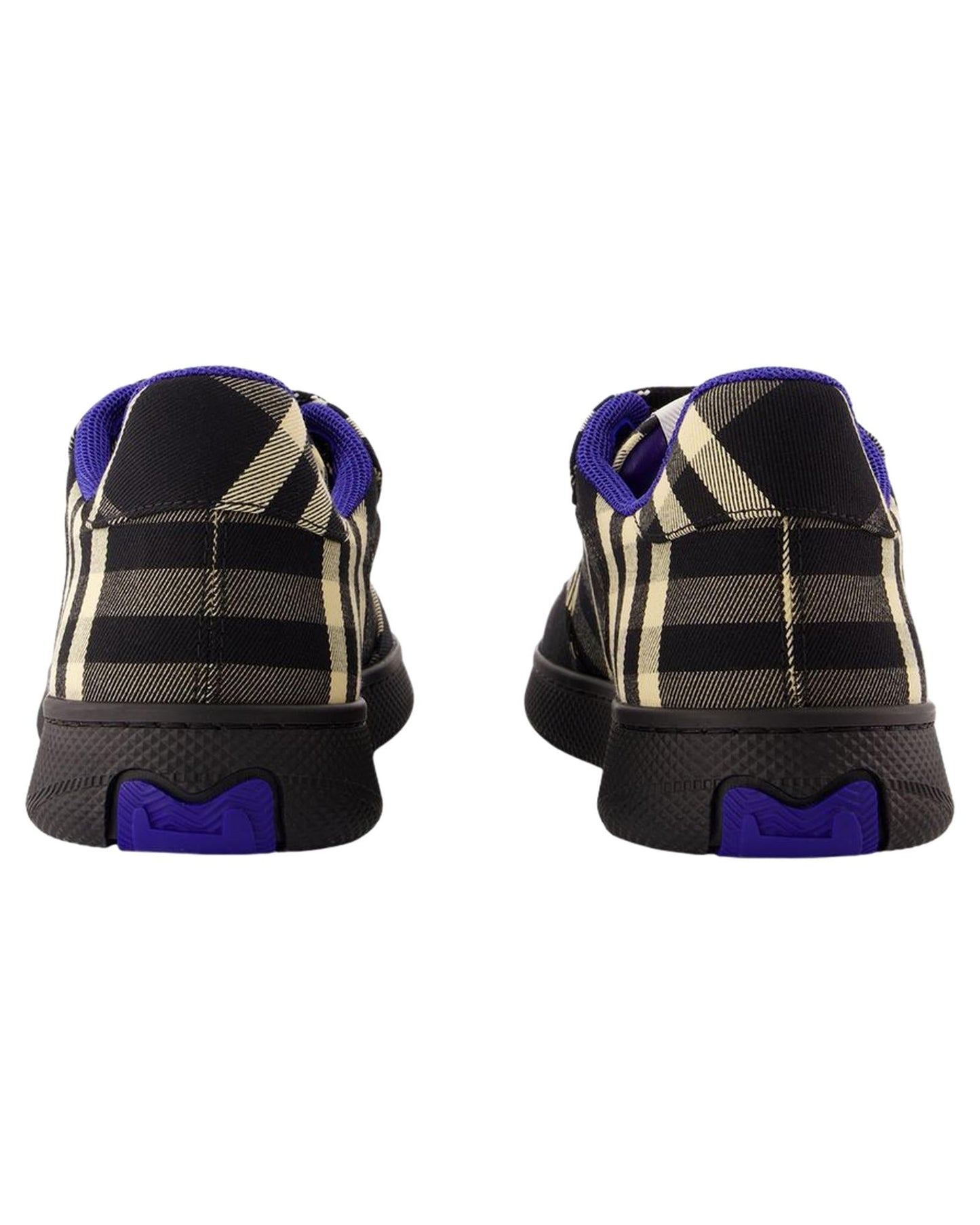 Burberry Plaid Canvas Sneakers Women Black | Black