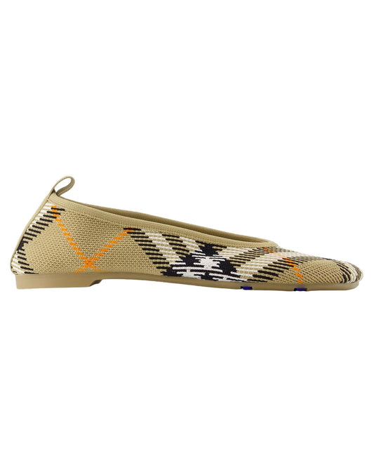 Burberry Checkered Pattern Flats Women Brown | Beige 41 brown | beige