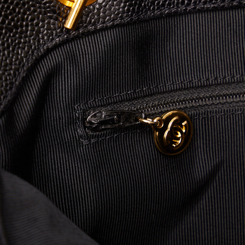 Chanel Triple Co. Gold  Chain houlder Bag Black Caviar S  CHANEL