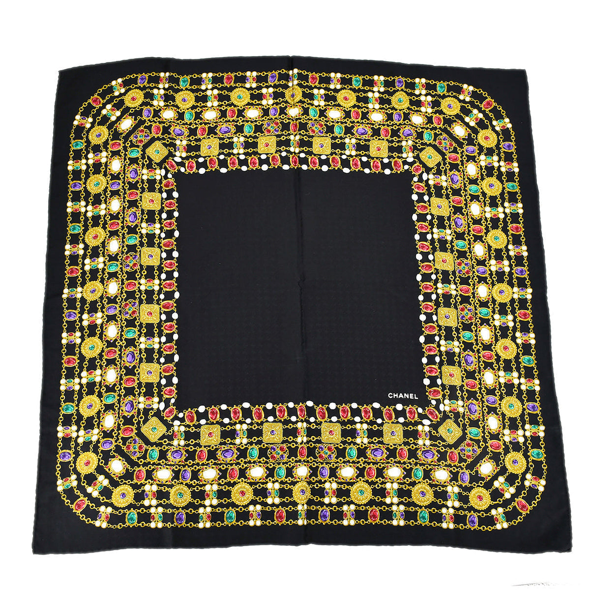 Chanel Scarf Black Small Good