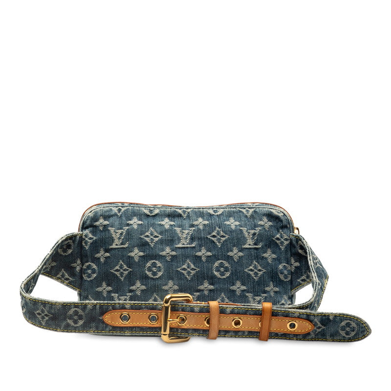 Louis Vuitton Monogram Denim Pouch Indigo Body Bag Waist Bag M95347 Blue Denim Leather  Louis Vuitton