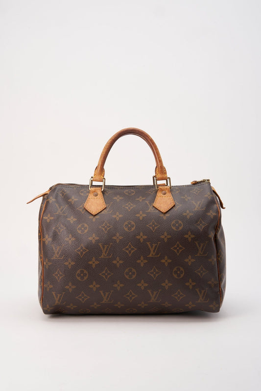 Louis Vuitton 30 Speedy Bag In Brown Monogram Coated Canvas