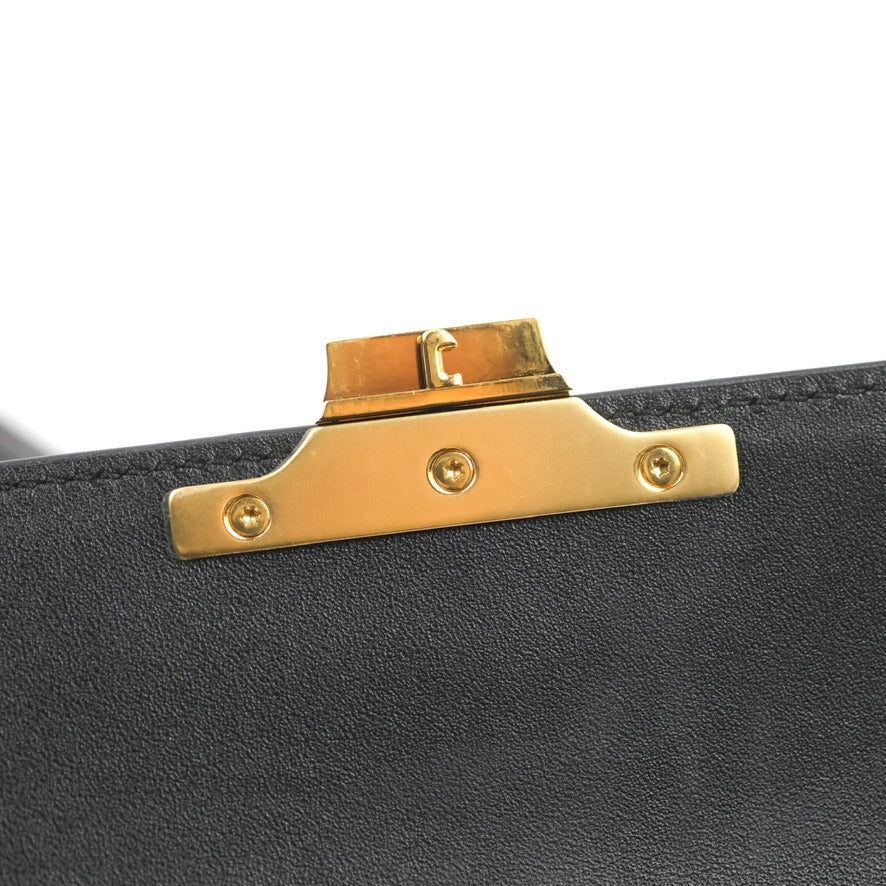 Celine Triomphe Shoulder Bag Black Calfskin