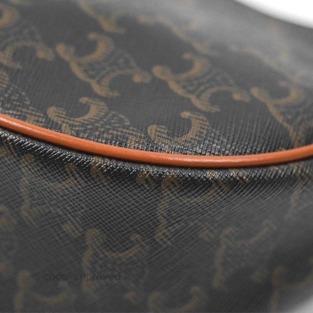 Celine Ava Bag In Triomphe Canvas Calfskin Tan