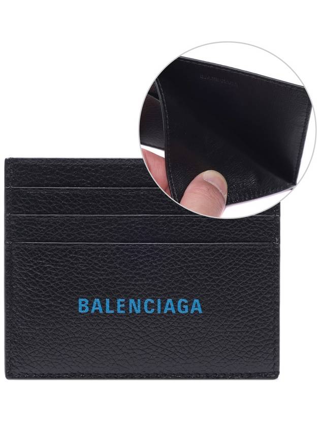 Luxury Balenciaga  Logo Print Leather Card Wallet