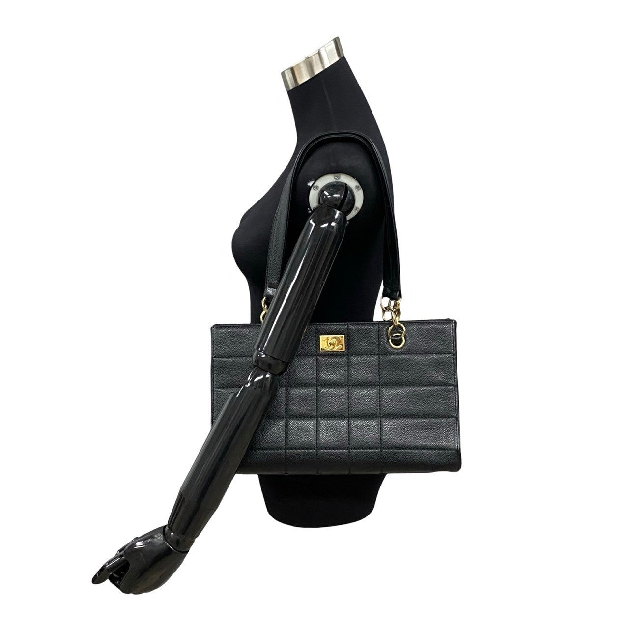 CHANEL Tote Bag Matt caviar skin black Caviar skin