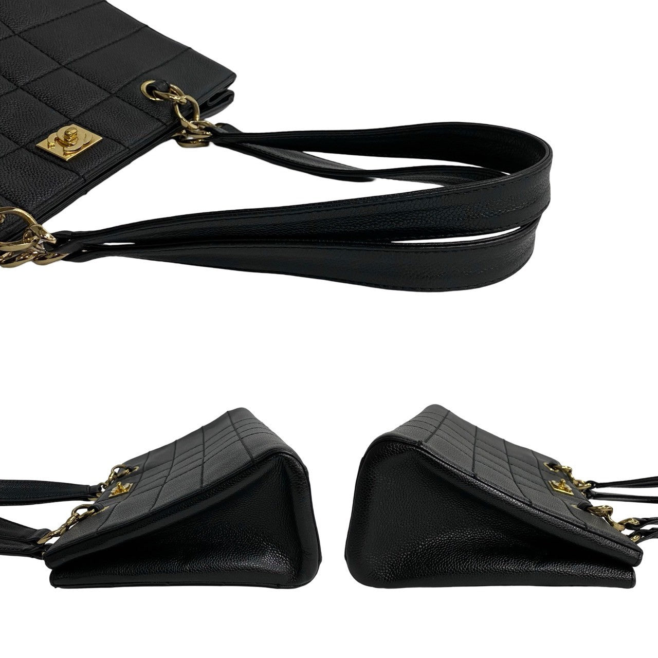 CHANEL Tote Bag Matt caviar skin black Caviar skin