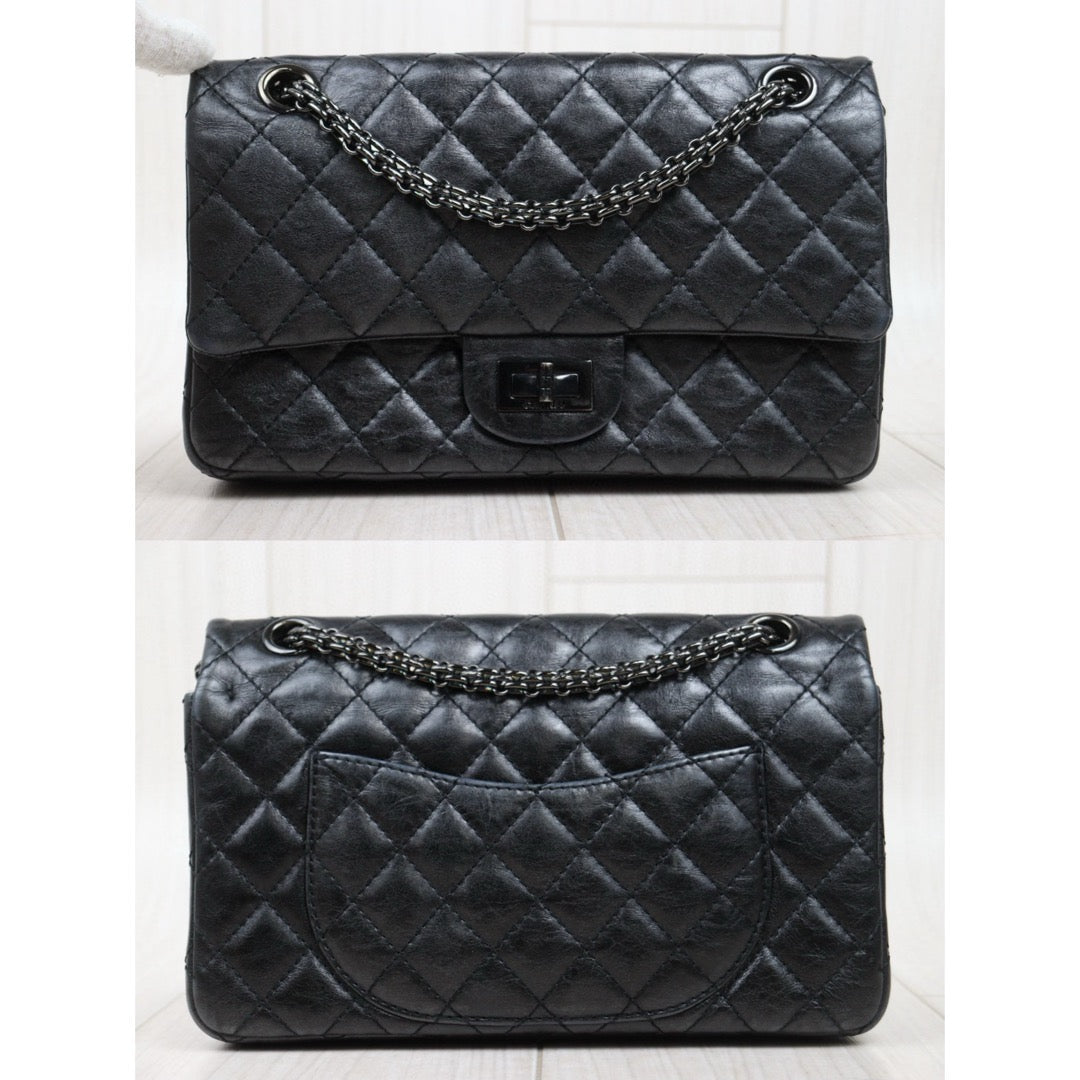 Good ( Rank AB)｜ CHANEL 2.55 Matelasse So Black Chain Shoulder Bag Small Made in 2008-2009 Year｜V25021910