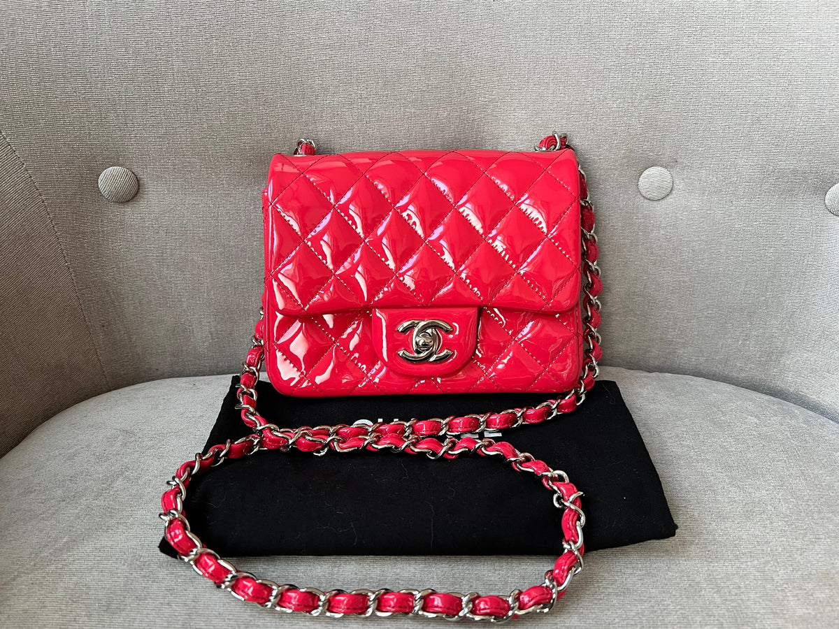 Chanel Square Mini Classic Flap in Pink Patent