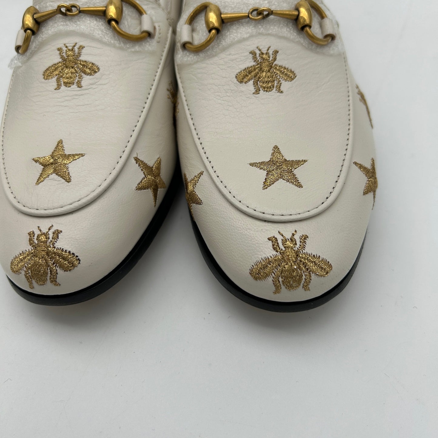 GUCCI - Jordaan Flat - Leather White for Women, US Women`s Size