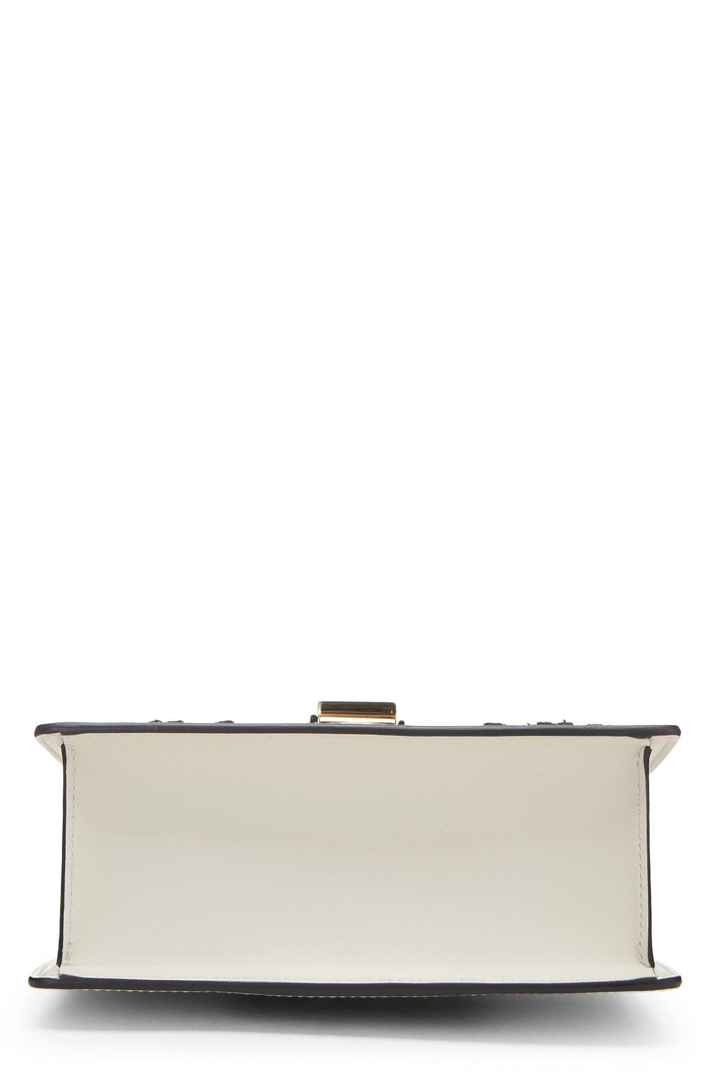 Gucci, White Embroidered Leather Web Sylvie, White