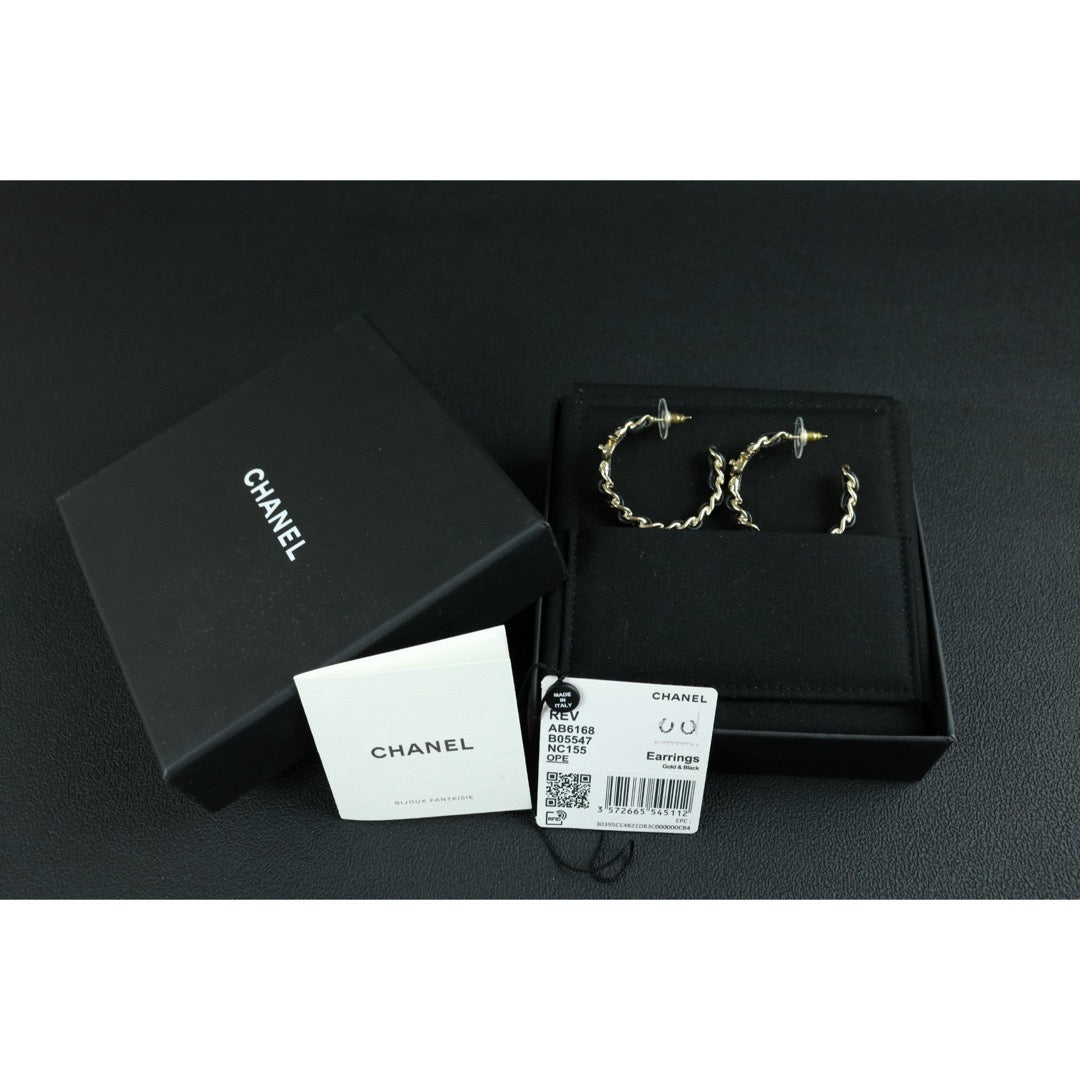 Excellent（Rank SA）｜ CHANEL Coco Mark Leather chain Earrings｜W25030117