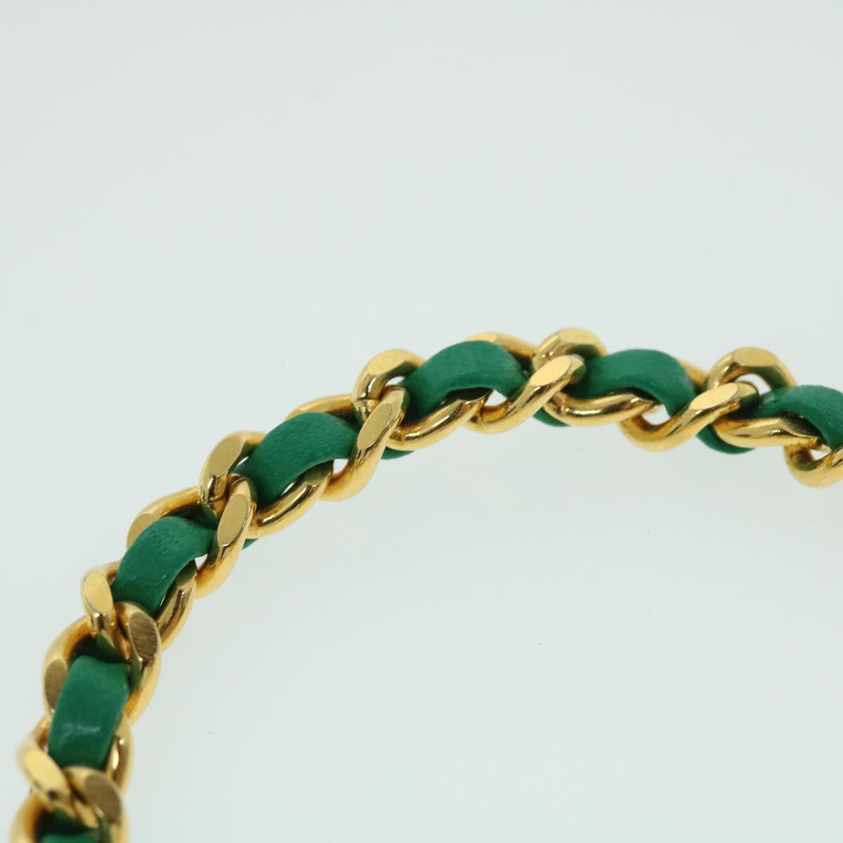 Top Quality Chanel Mini Matelasse Chain Pouch Shoulder Bag Satin Green Gold CC Auth 51271A