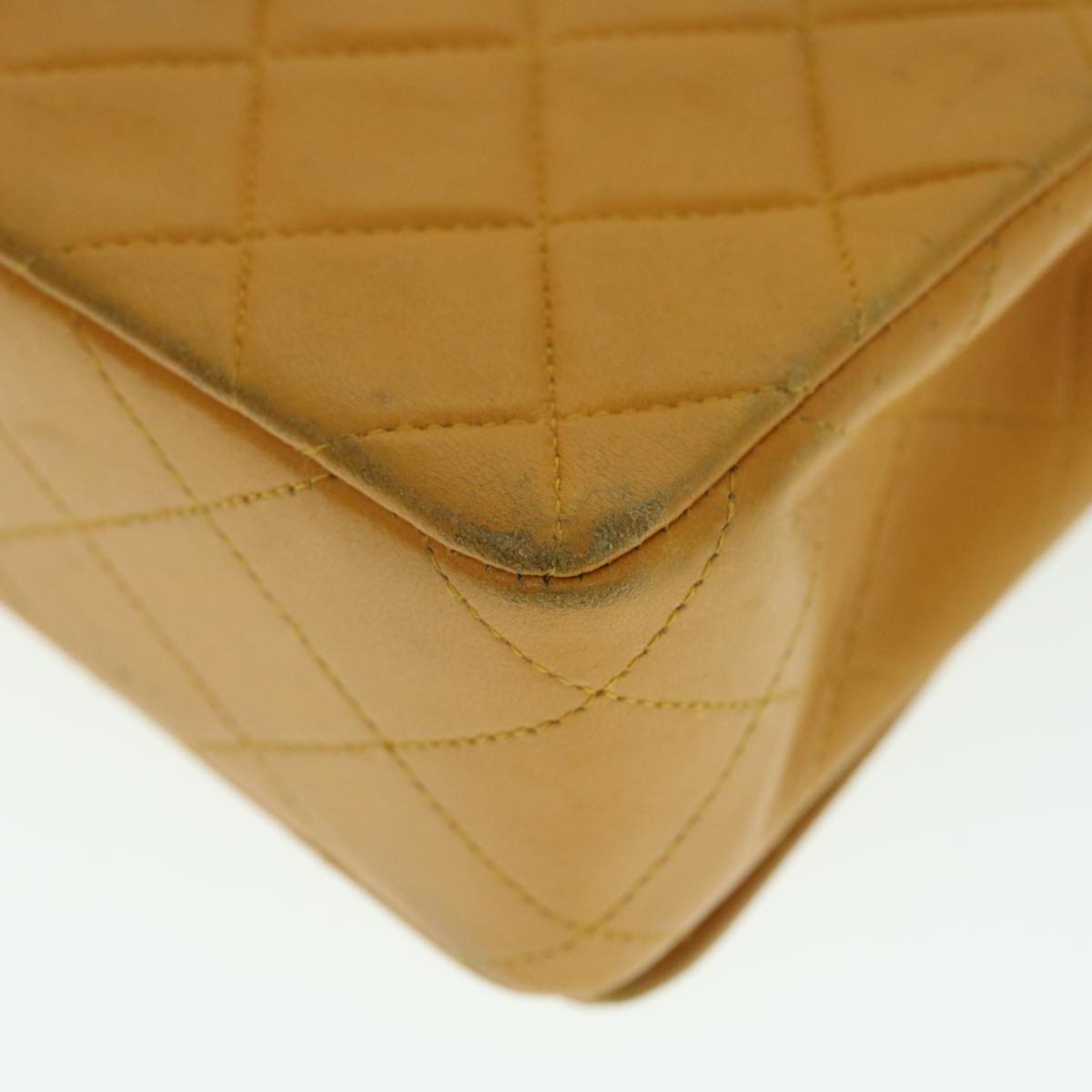 Top Quality Chanel Matelasse Turn Lock Chain Shoulder Bag Lamb Skin Orange CC Auth 51273A