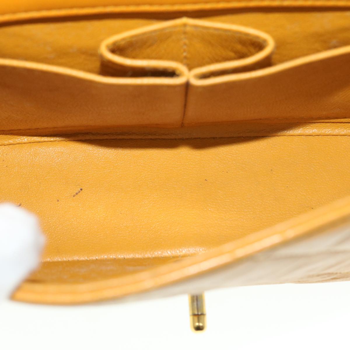 Top Quality Chanel Matelasse Turn Lock Chain Shoulder Bag Lamb Skin Orange CC Auth 51273A