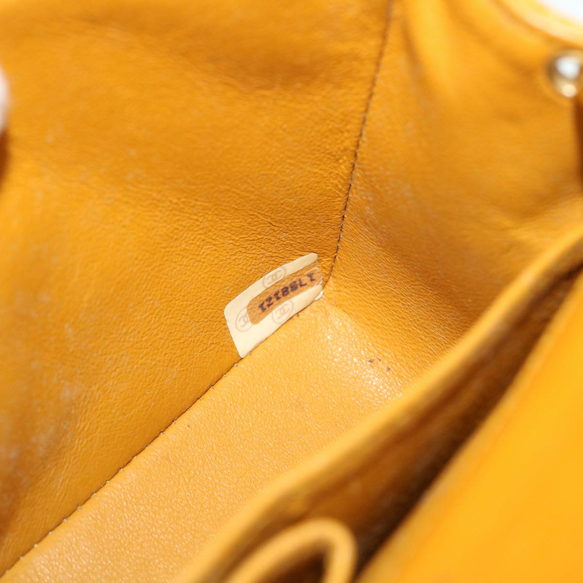 Top Quality Chanel Matelasse Turn Lock Chain Shoulder Bag Lamb Skin Orange CC Auth 51273A