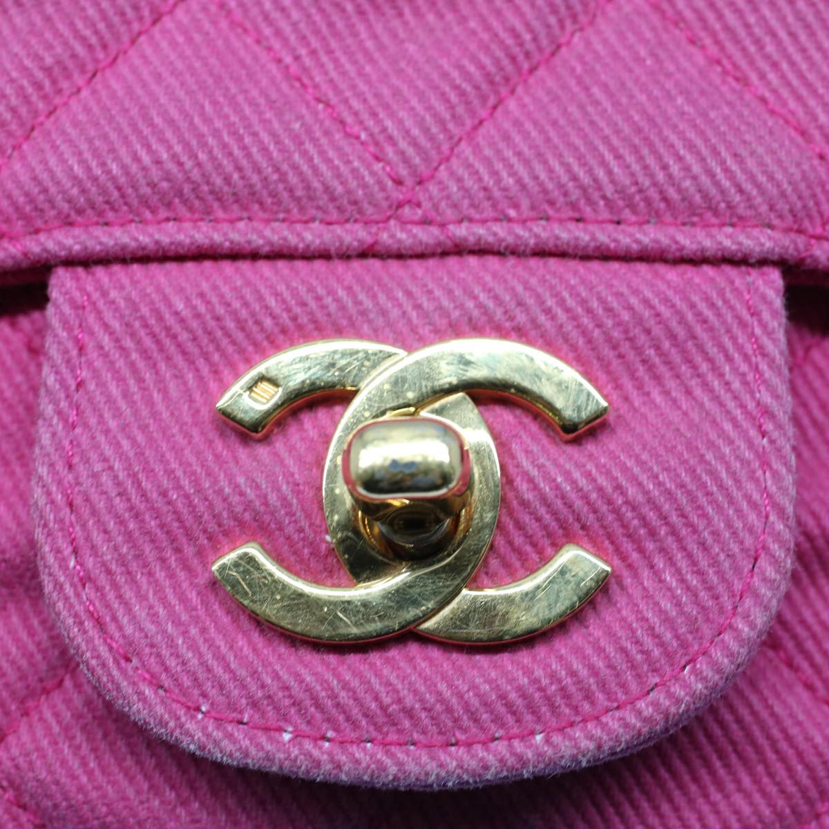 Top Quality Chanel Matelasse 25 Chain New Shoulder Bag Canvas Pink CC Auth 51276A