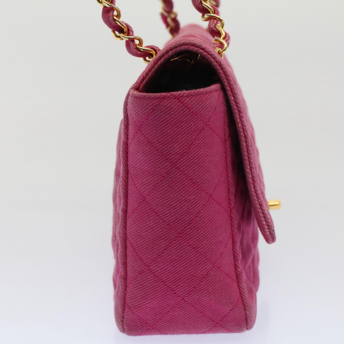 Top Quality Chanel Matelasse 25 Chain New Shoulder Bag Canvas Pink CC Auth 51276A