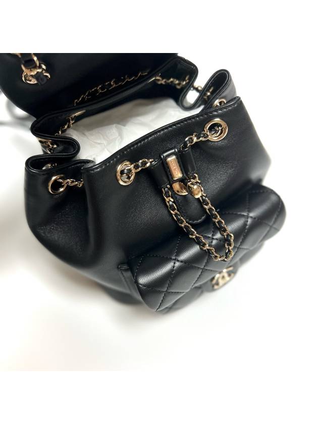 Small Backpack Calfskin Gold Metal Black Chanel