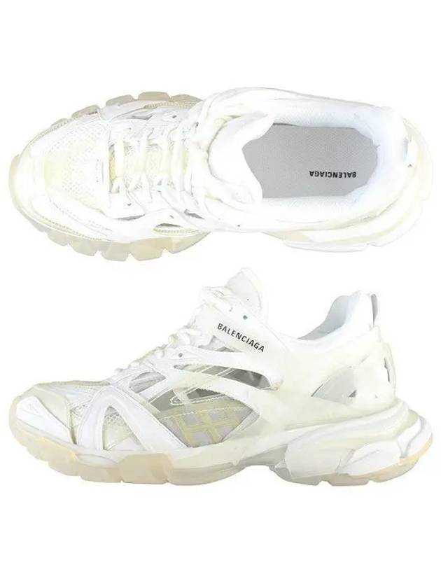 Luxury Balenciaga  Track 2 Open Mesh Fabric Low Top Sneakers White