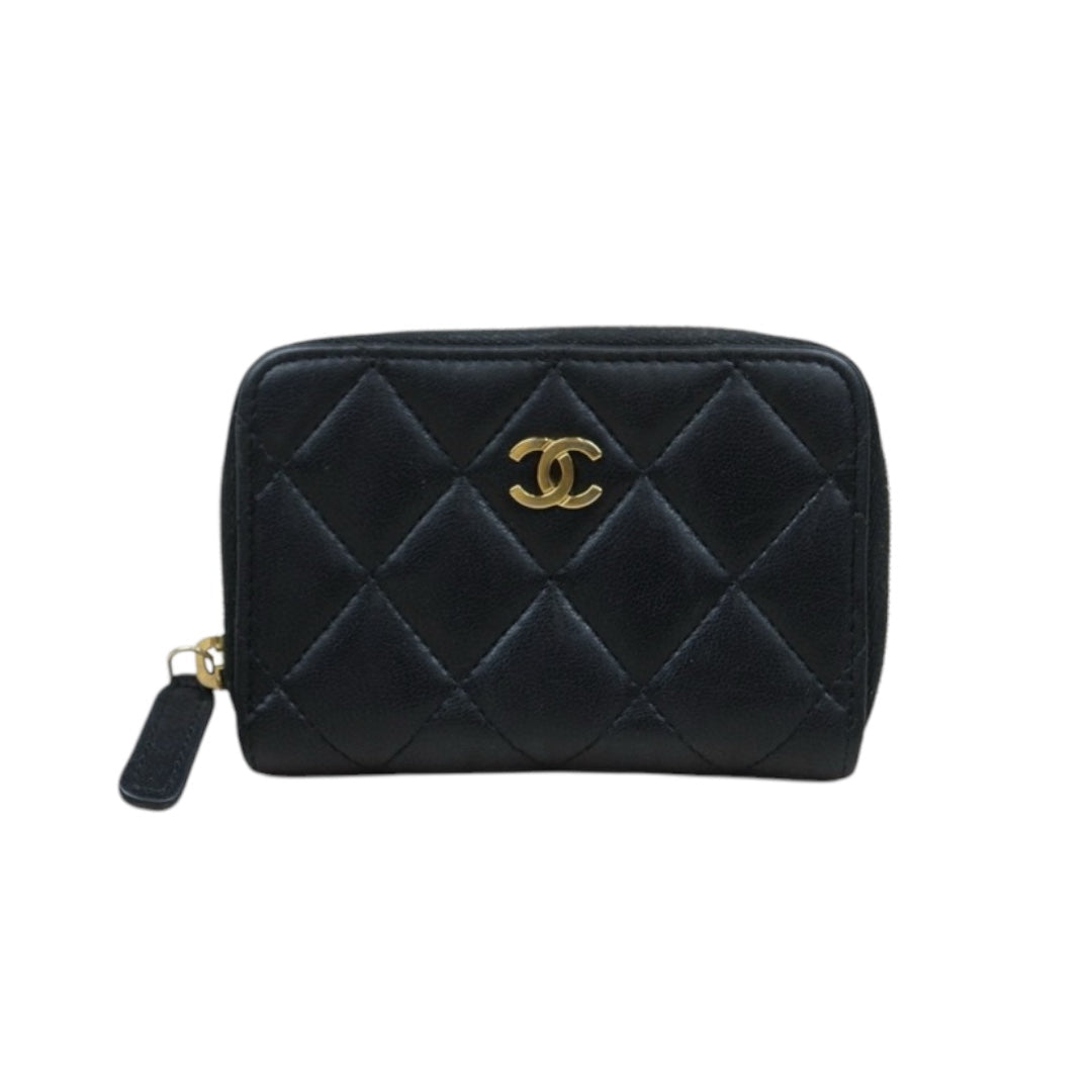 Good ( Rank AB)｜CHANEL Lambskin Card Holder Black Made In 2022 - 2023 Year｜25032705