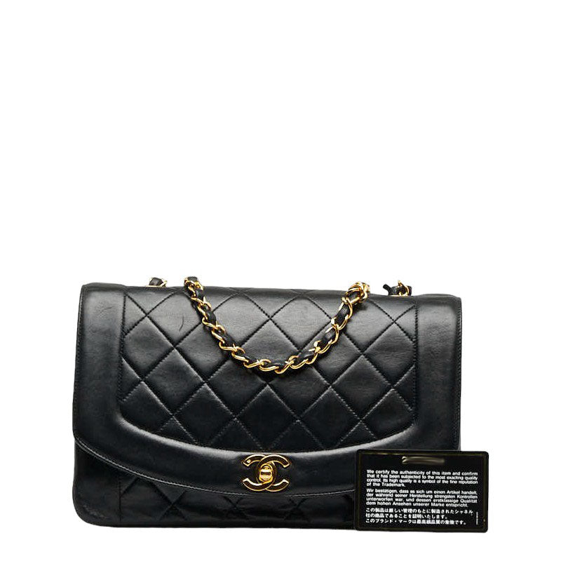 Chanel Mattress Diana 25 Chain houlder Bag Black Leather Lady Chanel