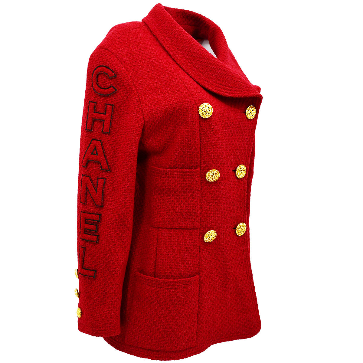 Chanel Double Breasted Jacket Red 29 #40
