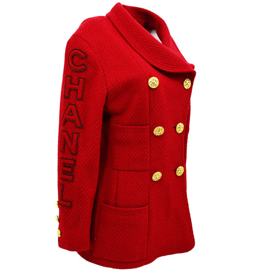 Chanel Double Breasted Jacket Red 29 #40
