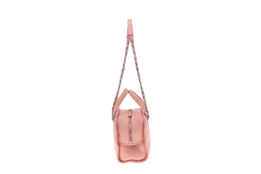 Chanel Pink Canvas and Leather Deauville Bowling Bag