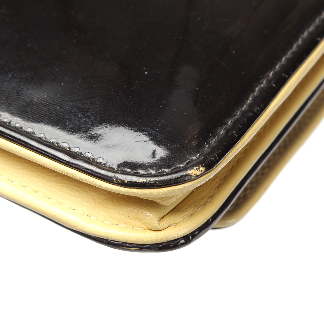 CHANEL Patent Leather Chain Flap Bag
