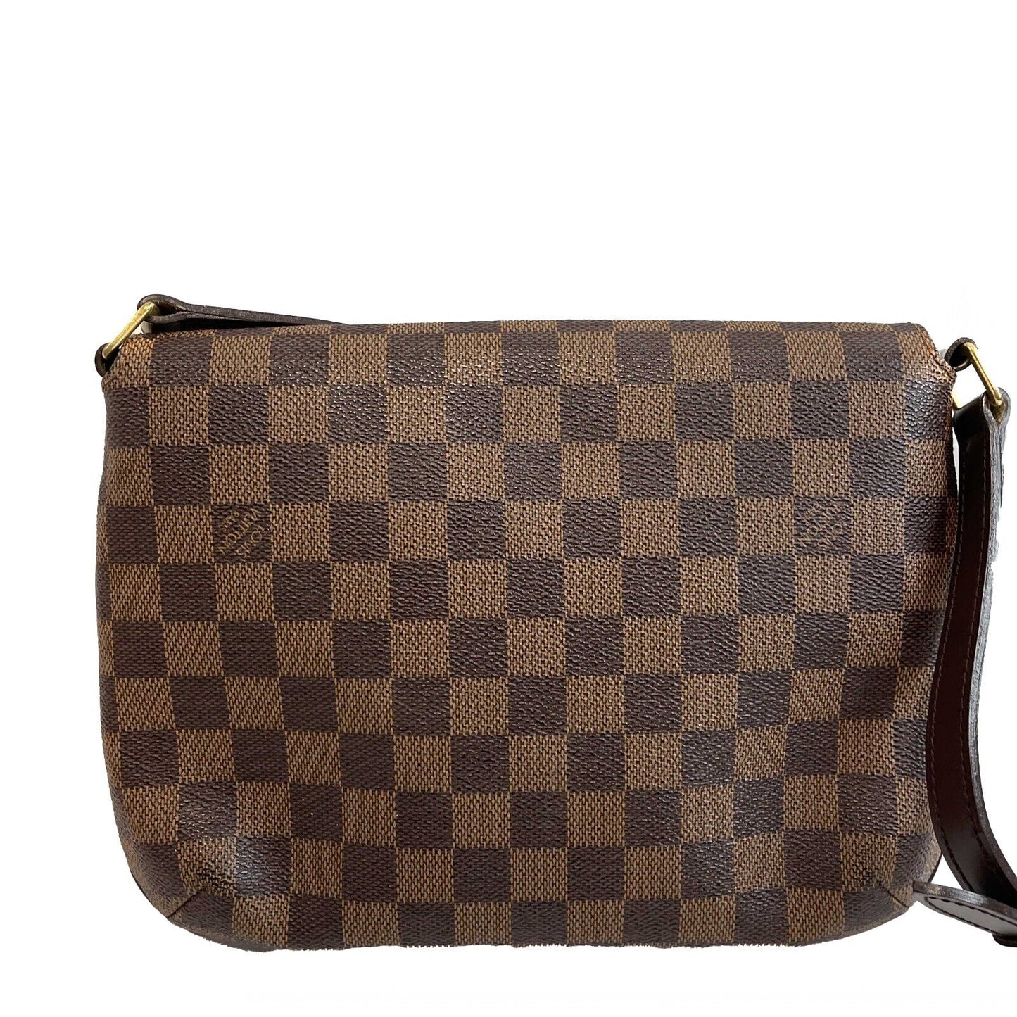 LOUIS VUITTON Musette Tango Damier Ebene Canvas Shoulder Bag