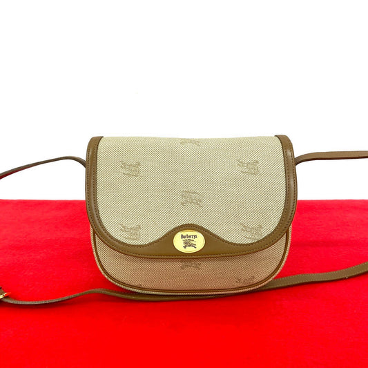 Burberrys Shadow Horse Logo Leather Shoulder Bag