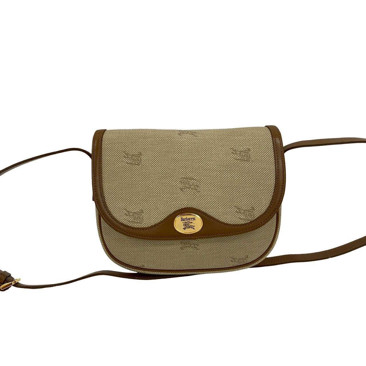 Burberrys Shadow Horse Logo Leather Shoulder Bag