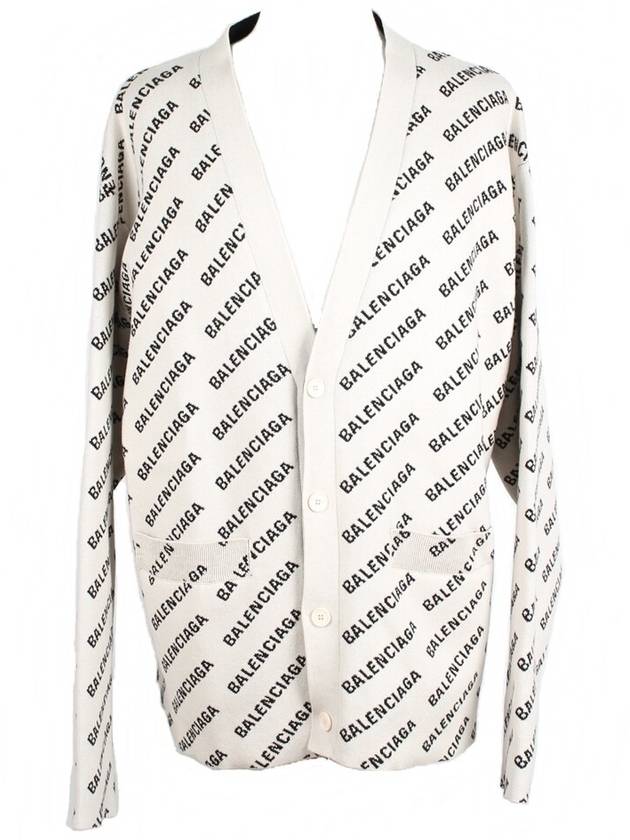 Luxury Balenciaga  All over multi logo cardigan L