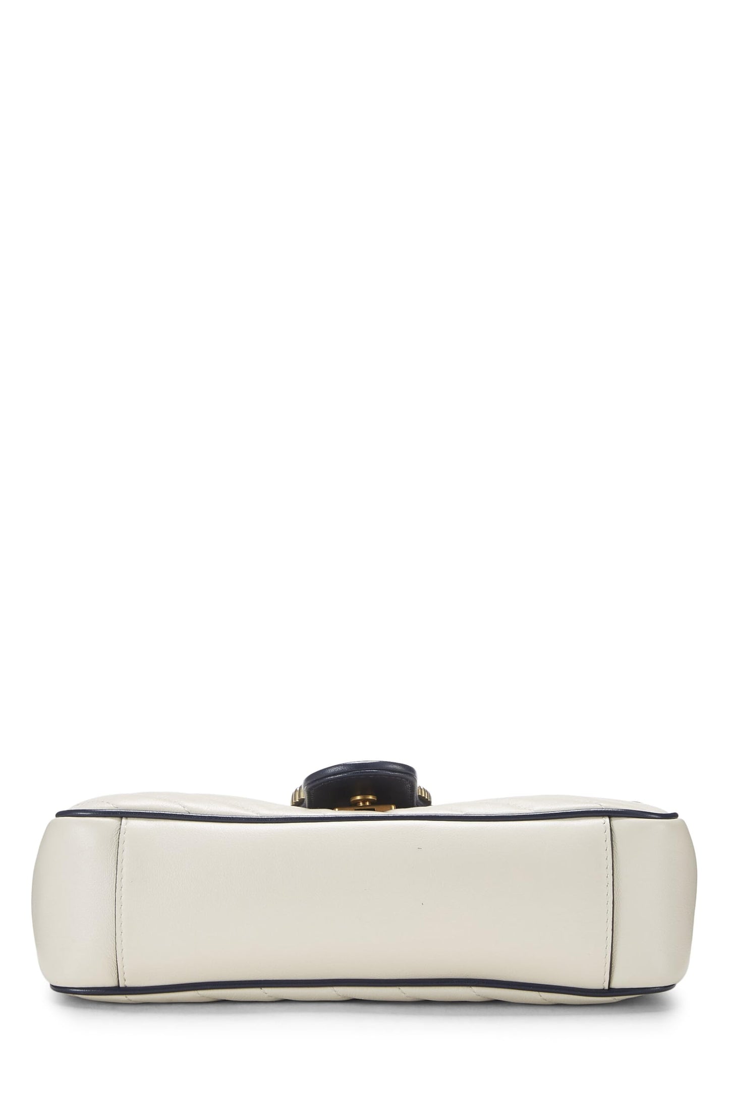 Gucci, White Leather Torchon GG Marmont Shoulder Bag Small, White