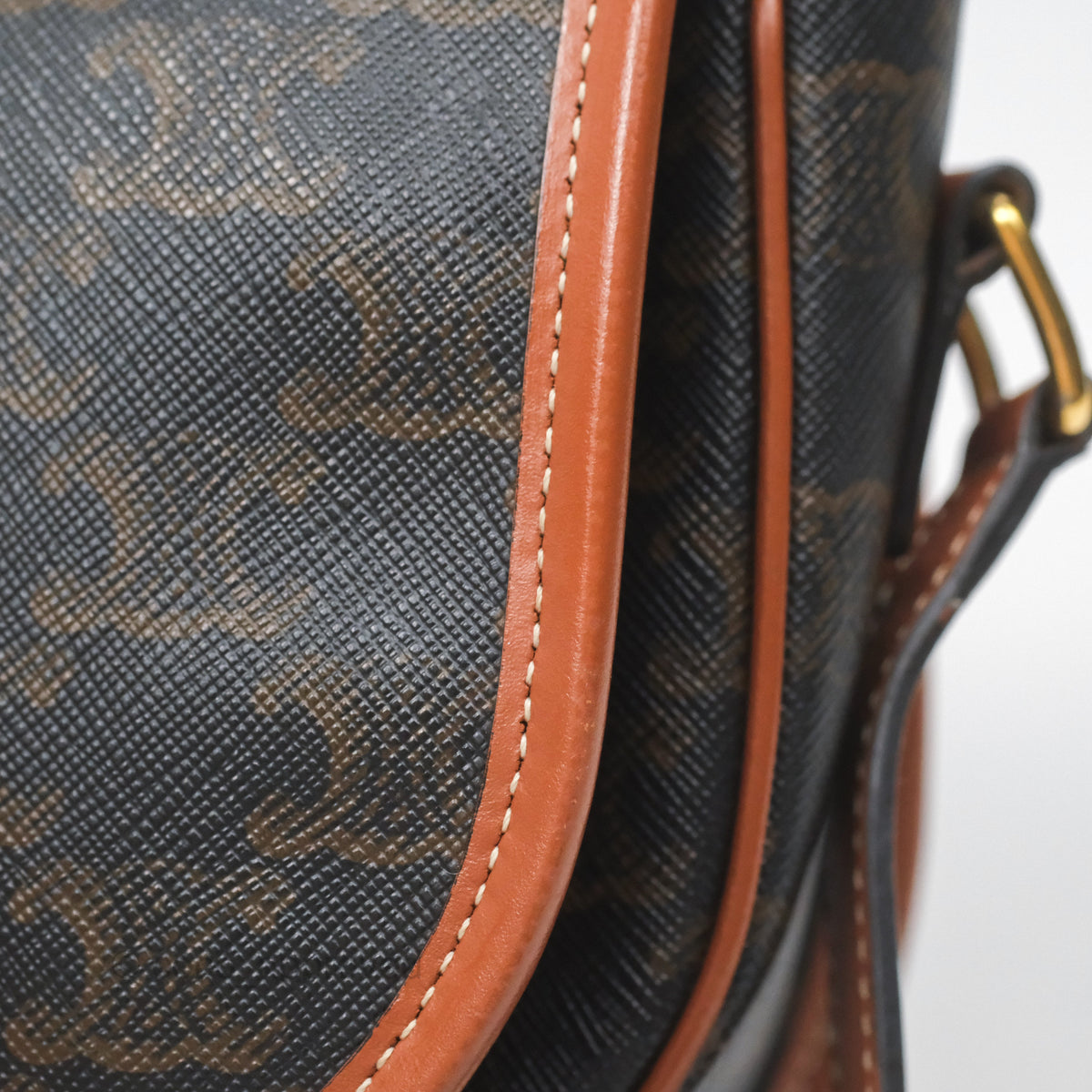 Celine Medium Folco Bag Triomphe Canvas Tan