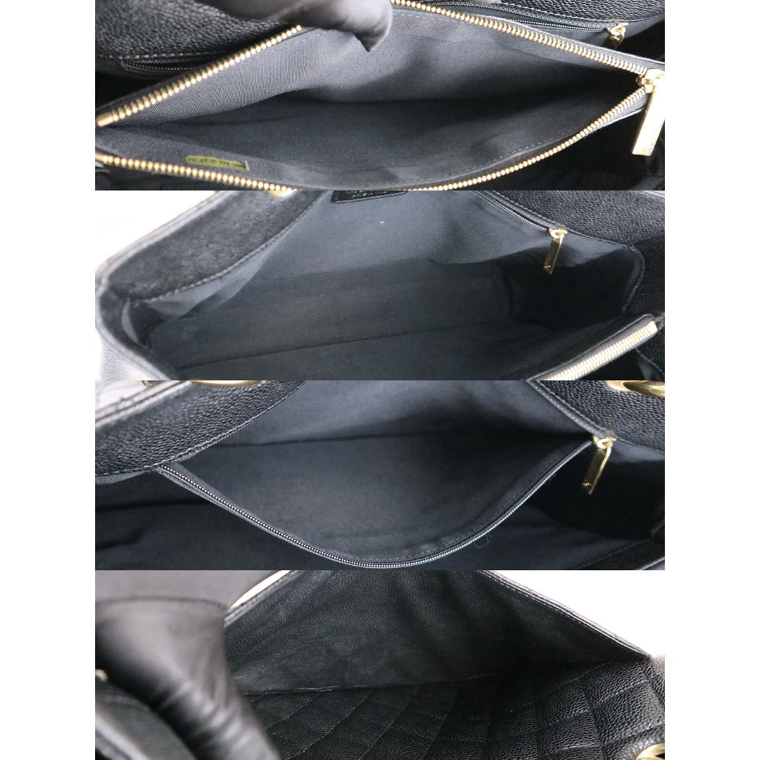 Good ( Rank AB)｜ CHANEL Matrasse GST Chain Tote Bag Caviar Skin Black  Made In 2004 -2005 Year｜J25060502