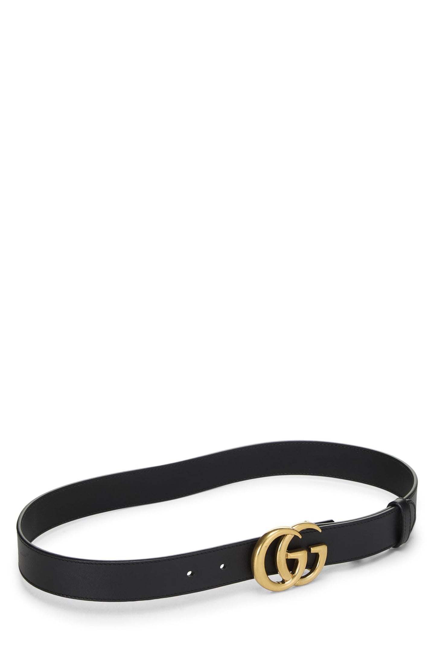 Gucci, Black Leather GG Marmont Belt, Black