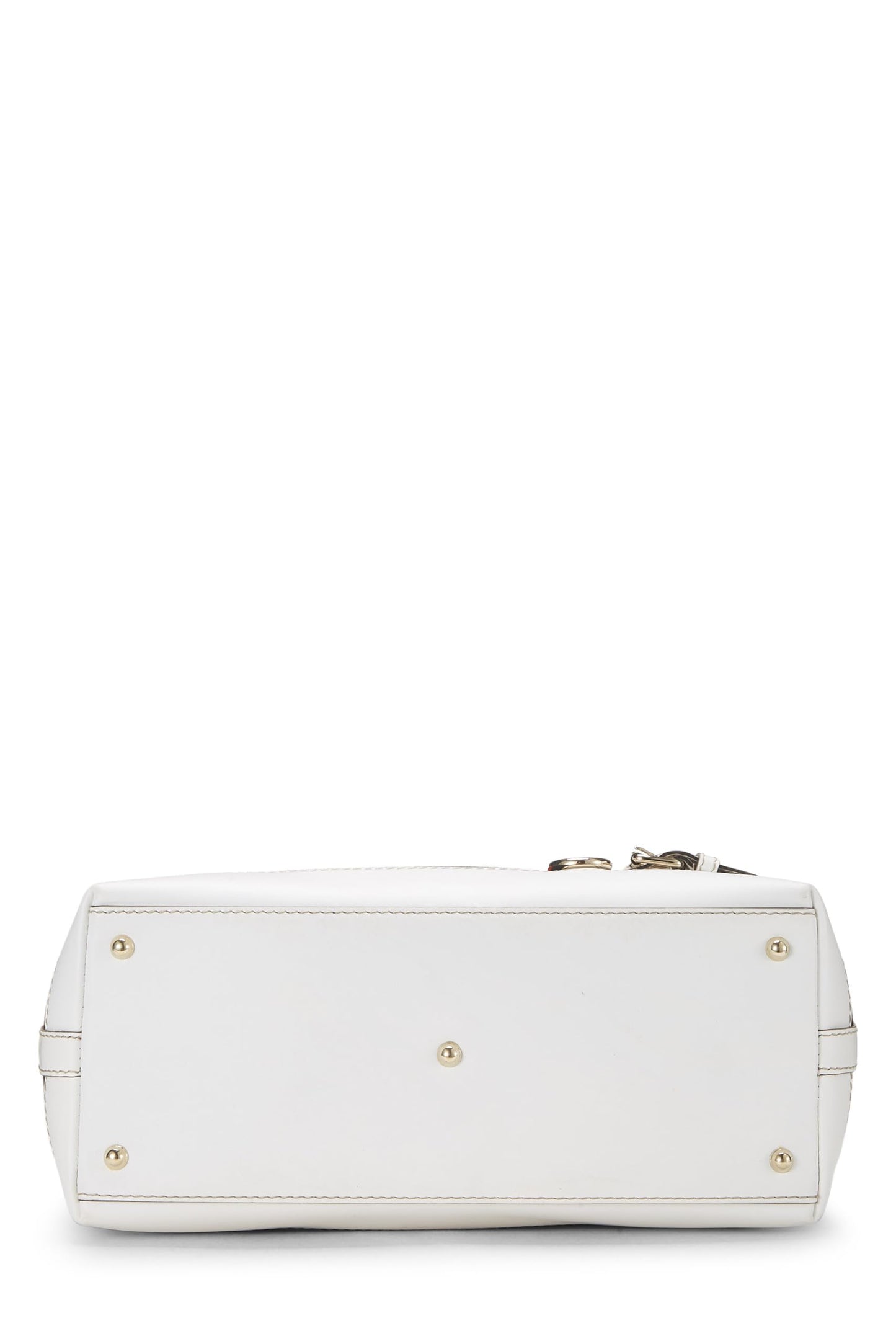 Gucci, White Leather Web Heritage Tote, White