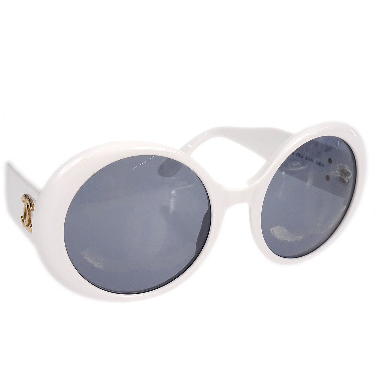 Chanel Round Sunglasses Eyewear White Small Good