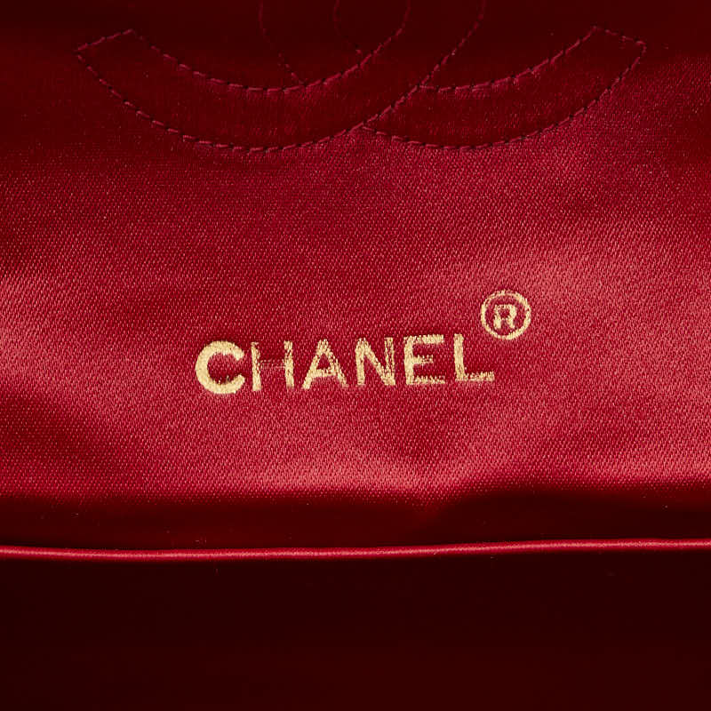 Chanel Matrases Coco  Chain Shoulder Bag Red Black Satin  CHANEL